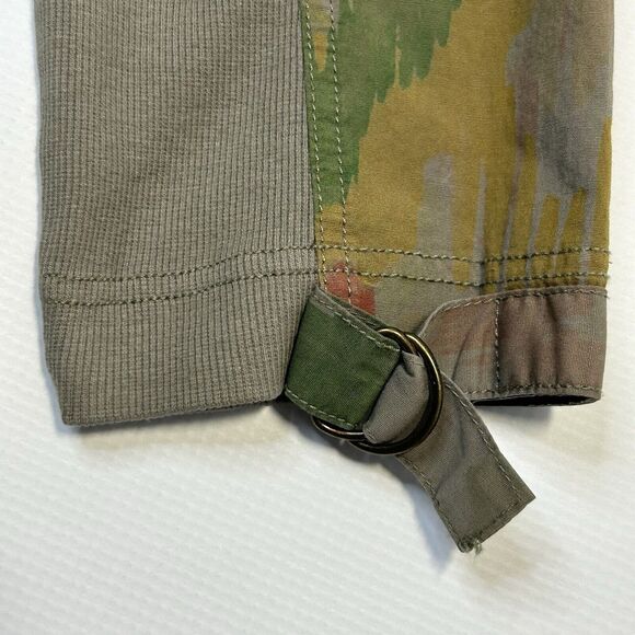 Chicos Zenergy Jacket Womens 0 Small Green Ikat Utility Zip Up Tie 3/4 Sleeve - Picture 8 of 14